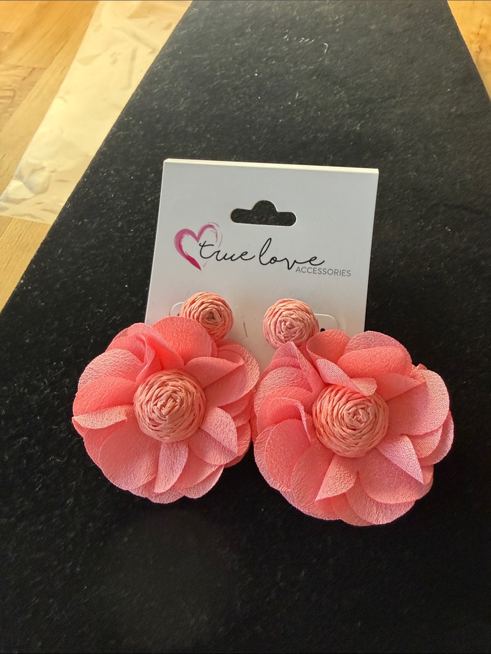 True Love Accessories Pink Floral Drop Earrings
